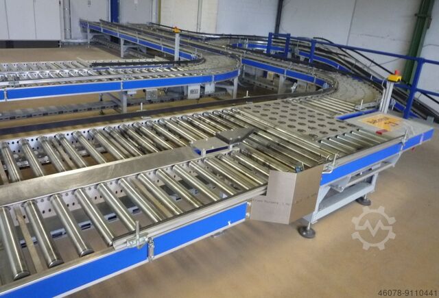 Transportørsystem rullebaner Gebhardt Rollenförderer Rollenkurven