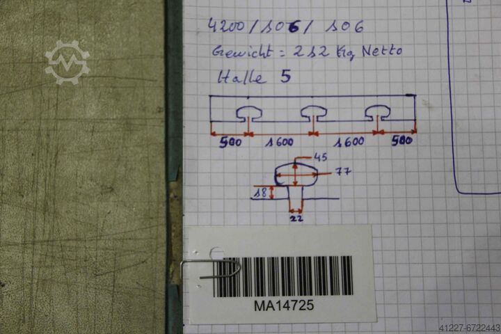 Underlag for kantværktøj 4200 mm Promecam STPC 250 40 121