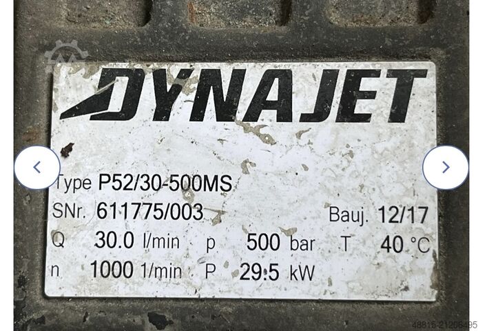 Hot water high-pressure pump Dynajet,Falch,DiBo,Hammelmann,Woma Dynajet 500 TH