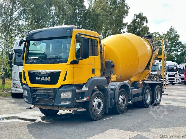 Betonblander lastbil MAN TGS 32.400 8x4BB Stetter 9m³ Klima Navi