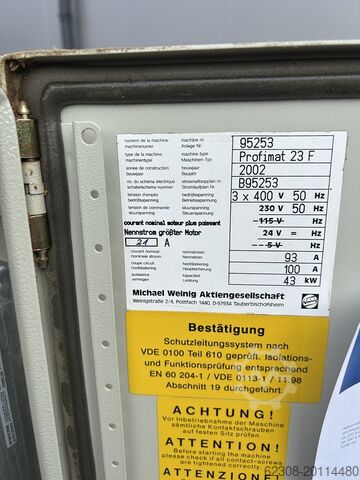 2002 WEINIG PROFIMAT 23 FORTEC WEINIG PROFIMAT 23 FORTEC
