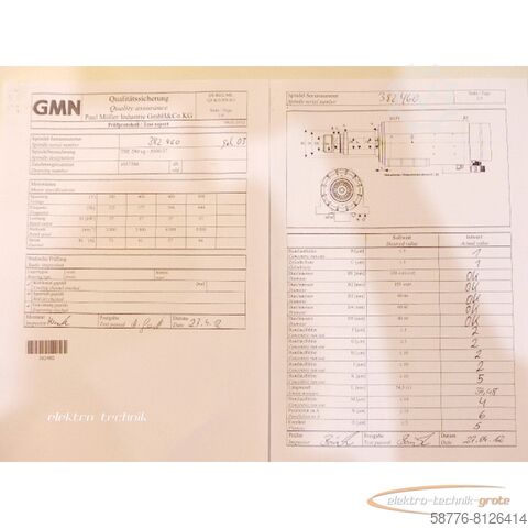 GMN-component GMN TSE 240 cg - SP: 3000-5000 Umin. / 37 Anbauschleifspindel  !