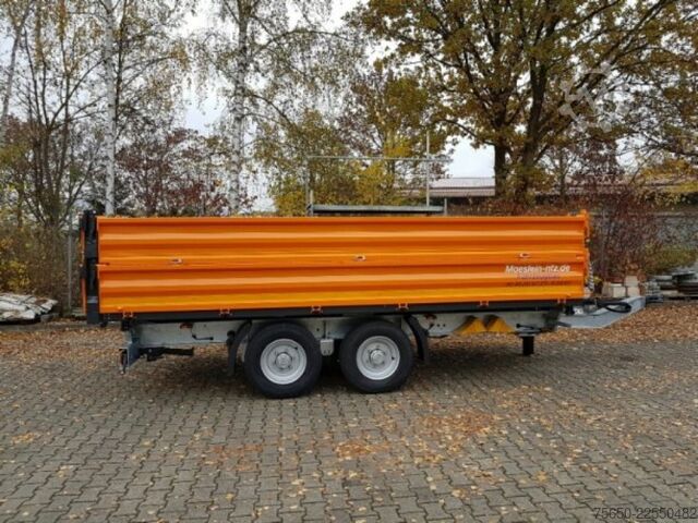 Reboque basculante Möslein TTD11- BA Orange  neuer Tandem 3- Seitenkipper Tiefladermit Bordwand- Aufsatz-- Neufahrzeug --