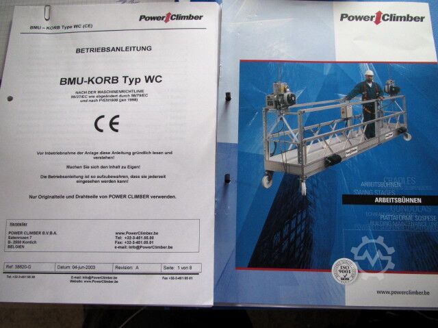 Toegangssysteem voor gevels Gevellift POWER CLIMBER BMU - WC