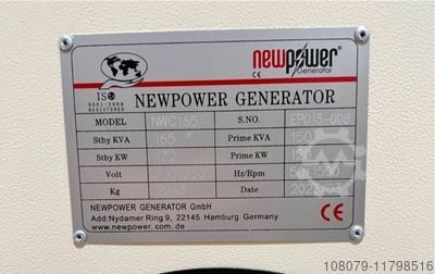 НВЦ165 Цумминс резервни генератор Newpower Generator NWC165 Cummins Motor Newpower Generator