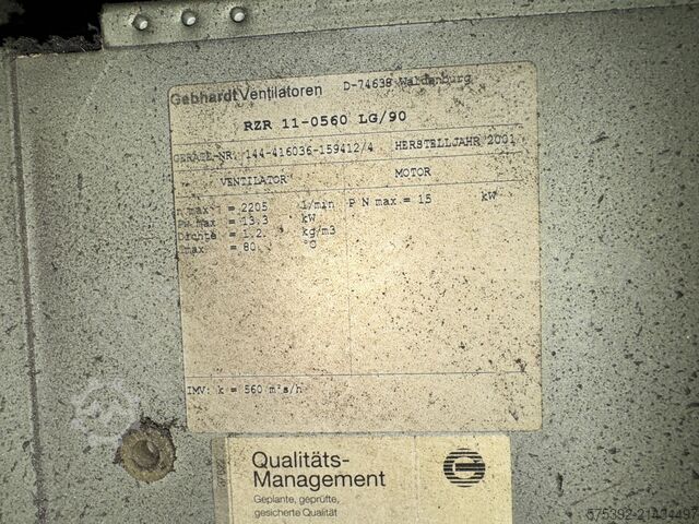 Φυγοκεντρικός ανεμιστήρας Ανεμιστήρας αναρρόφησης Ανεμιστήρας Nicotra-Gebhardt Ventilator RZR-15-0630