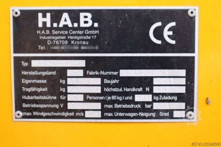 Ψαλίδι ανύψωσης HAB S195-24 D4WDS Diesel, 4x4 Drive, 19.5m Working Hei