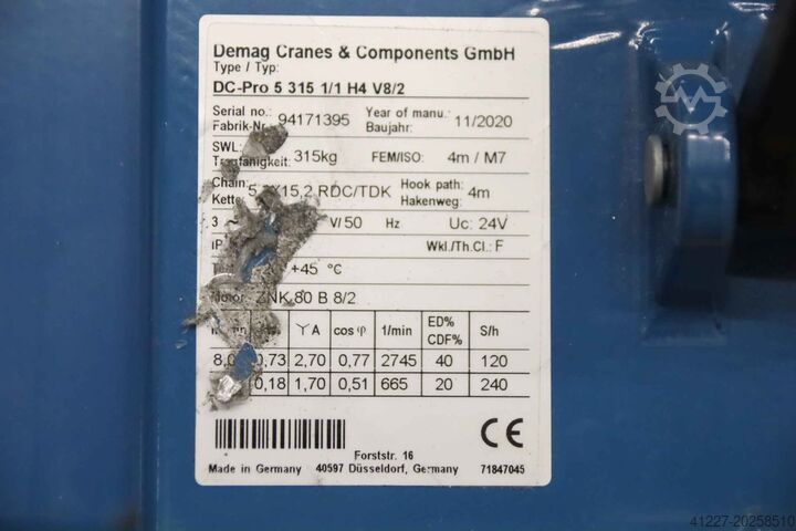 Oszlopforgó daru, gém 2,50 m/315 kg DEMAG WSK 313