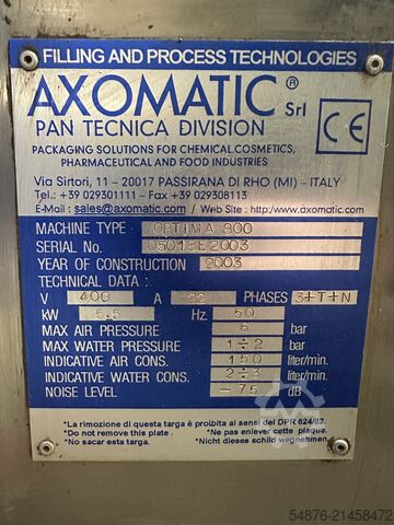 Plnič tub AXOMATIC OPTIMA 800