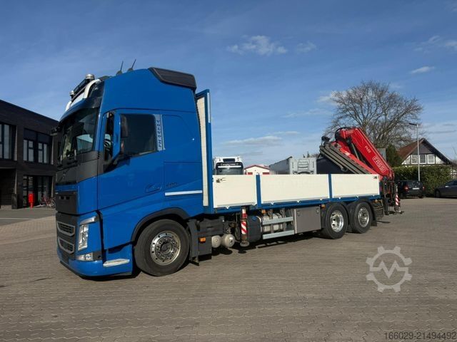 LKW mit Pritsche (offen) VOLVO FH 500 6x2 Container Pritsche Fassi F455 Kran
