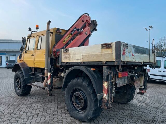 Lastbil med flak UNIMOG U 5000 Doka Pritsche/ PK 10.502 A/ AC/ AHK/ EU 3