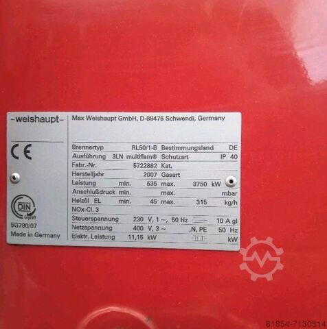 Loos ketel UT-L24.vermogen 2806KW. Max.perm.druk 6Bar.-ir22,5 Loos Heizkessel UT-L24.Leistung 2806Kw Loos Heizkessel UT-L24.Leistung 2806KW.