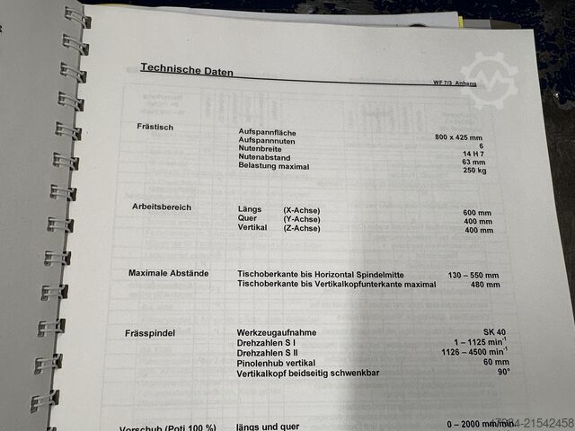 Takım freze makinesi KUNZMANN WF 7/3