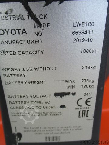 Niederhubwagen TOYOTA LWE180