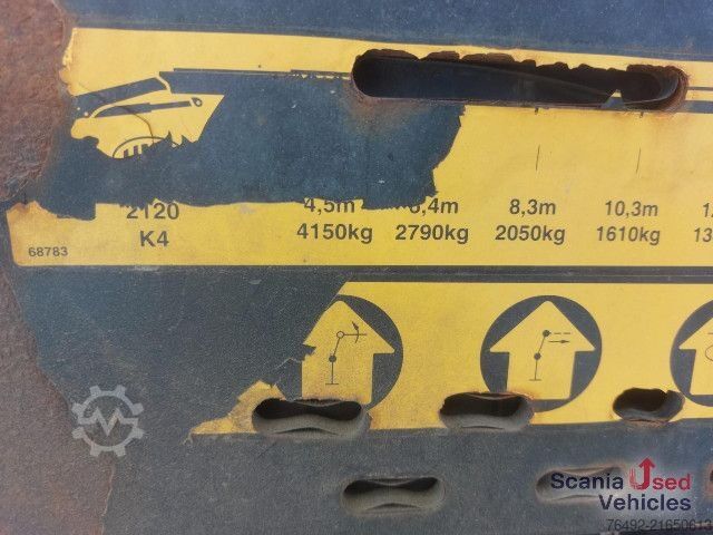 Flatbed truck Scania G 410 LB6x2*4MNA Pritsche HMF 2120-4 Heckkran