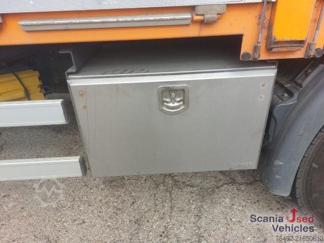 Flatbed truck Scania G 410 LB6x2*4MNA Pritsche HMF 2120-4 Heckkran