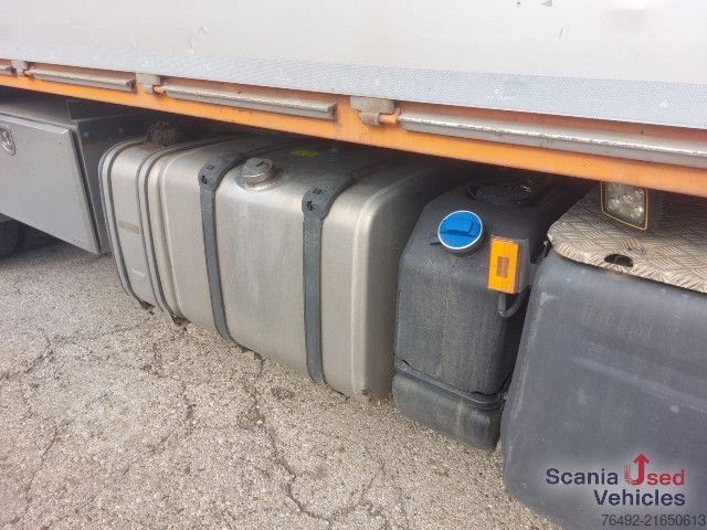 Flatbed truck Scania G 410 LB6x2*4MNA Pritsche HMF 2120-4 Heckkran