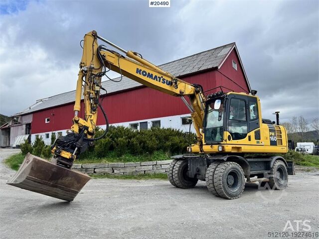 Raupenbagger Komatsu PW160-8 Wheel Excavator w/ GPS, Rototilt and Clean