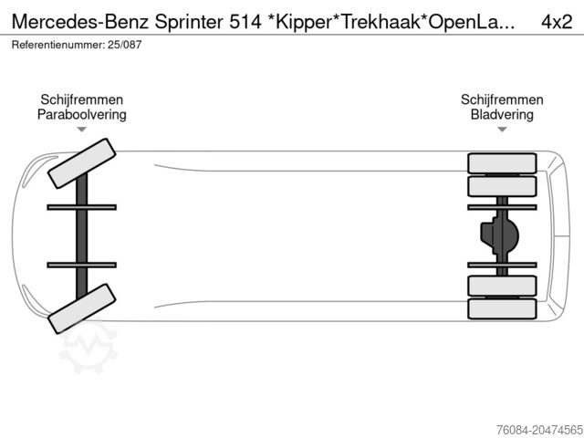 Kipper Mercedes-Benz Sprinter 514 *Kipper*Trekhaak*OpenLaadbak*Airco*