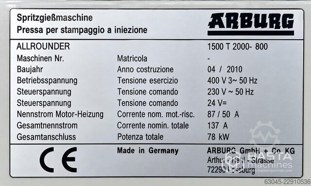  Arburg ALLROUNDER 1500 t 2000-800