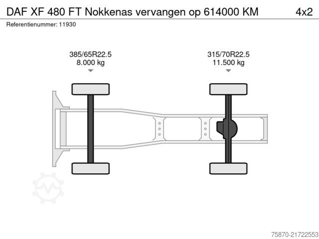 Standaard-SZM DAF XF 480 FT Nokkenas vervangen op 614000 KM
