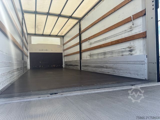 Flatbed truck with tarp IVECO 140E28 Eurocargo LBW Bär 1,5to orig.56.282km AHK