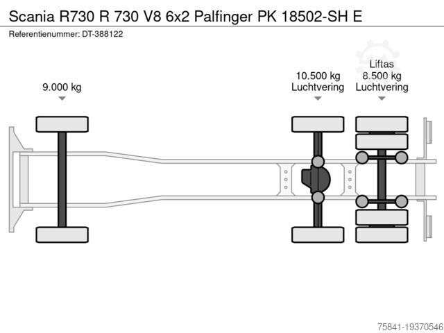 Autogru Scania R730 R 730 V8 6x2 Palfinger PK 18502-SH E