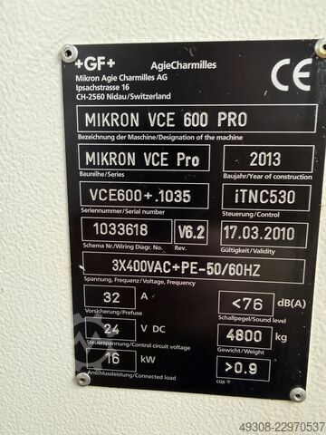 Vertikalni obradni centar Mikron VCE 600 Pro