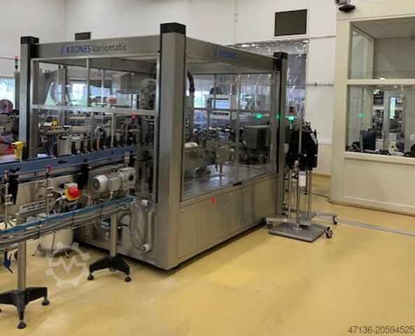 Γραμμή πλήρωσης για γυάλινες φιάλες με κλείσιμο ROPP Fimer, Kettner, Krones, Arol