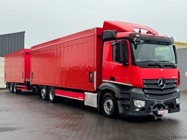 LKW mit Getränkeaufbau MERCEDES-BENZ ANTOS 2540 L / 2 x LBW / KOMPLETTZUG / 36 PAL