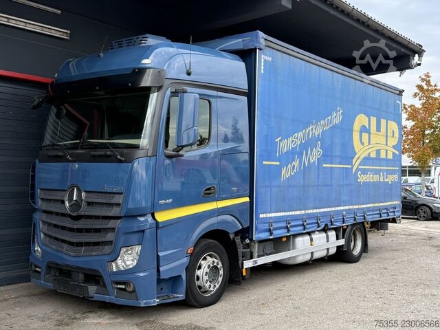 Camión plataforma con toldo MERCEDES-BENZ Actros 1842 Fg L/nR Retarder AHK ACC Mega Jumbo