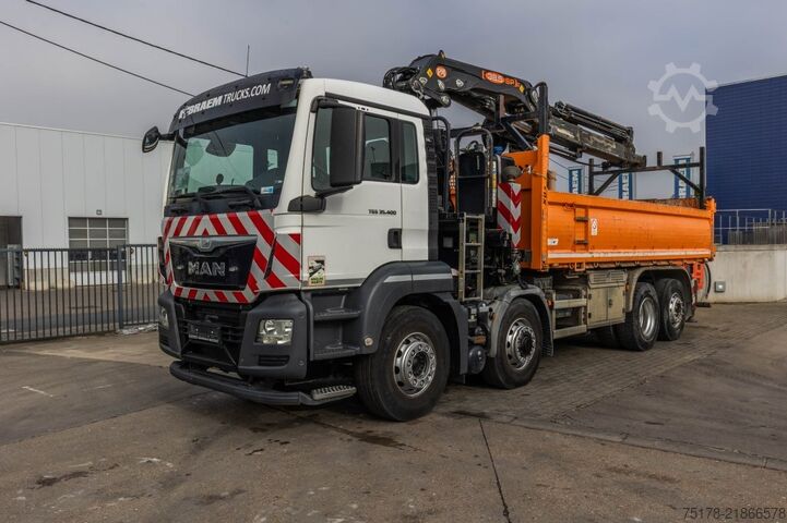 Ανατρεπόμενο όχημα με γερανό MAN TGS 35.400 BL -8x4H-6+ PM 38.5 SP-LC/7x