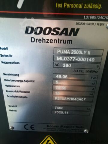 CNC soustruh DOOSAN Puma 2600LY