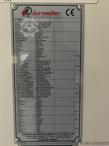 Lasersnijmachine Durma Durmazlar HD-F 3015