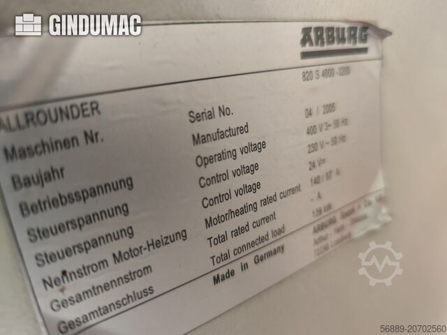 Hydraulic Injection Moulding Machine Arburg 820S-4000-3200