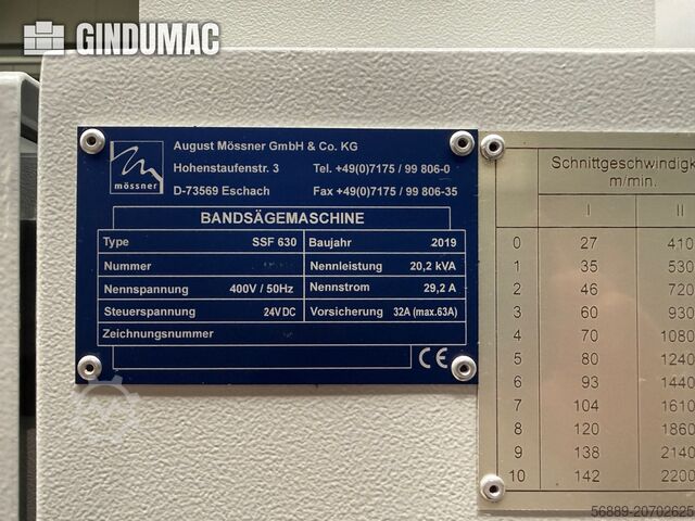 Testera za metal bend MOSSNER Rekord SSF 630