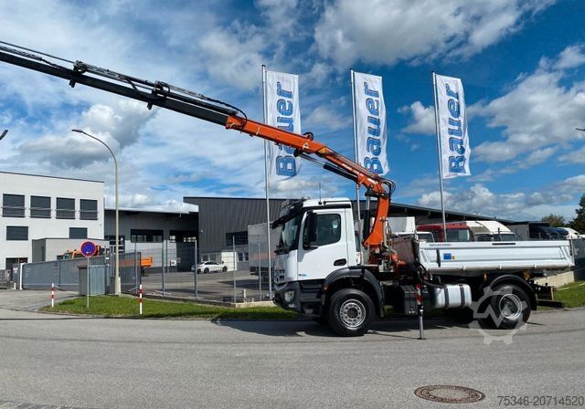 Tresidig tippbil MERCEDES-BENZ 1835 Kipper/Meiller/Atlas 135/Funk/74 tkm/Top