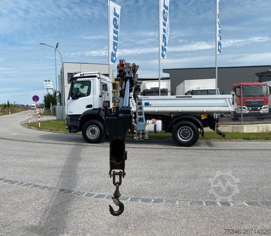 Tresidig tippbil MERCEDES-BENZ 1835 Kipper/Meiller/Atlas 135/Funk/74 tkm/Top