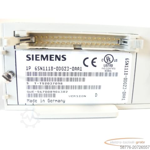Componente Siemens Siemens 6SN1118-0DG23-0AA1 Regelungseinschub Version D SN T-T52037098