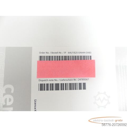 Component Siemens certificate 6AU1820-0AA44-0AB0 for D445/D445-1/D445-2/D455-2 ung.