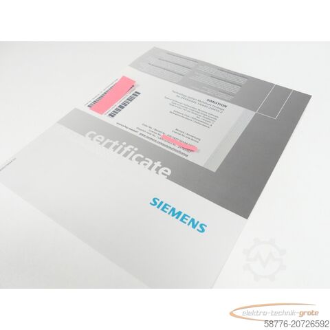 Component Siemens certificate 6AU1820-0AA44-0AB0 for D445/D445-1/D445-2/D455-2 ung.