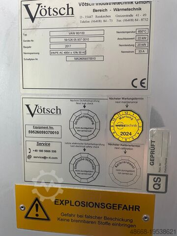 Verwarmingsoven, oven, aanloopoven Vötsch VAW 60/100