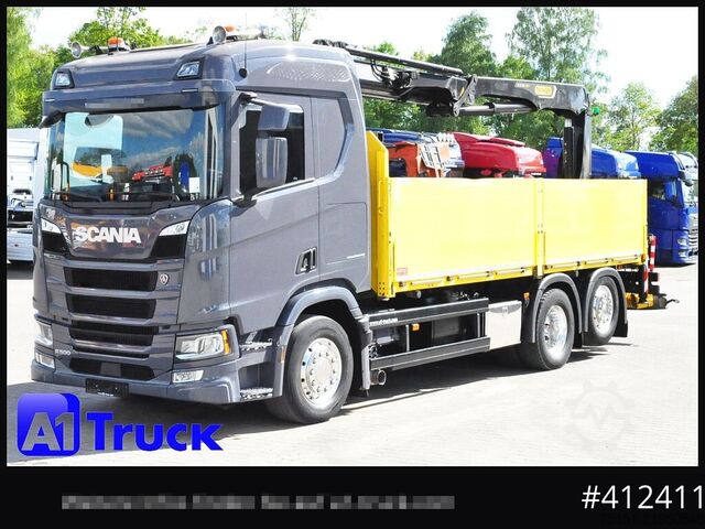 LKW mit Pritsche (offen) SCANIA R500, Palfinger PK 22001, Funk Navi Alu Leder Vollluft