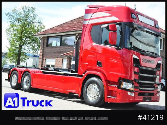 Abrollkipper SCANIA R500, Abrollkipper, HIAB, Lift-Lenkachse,