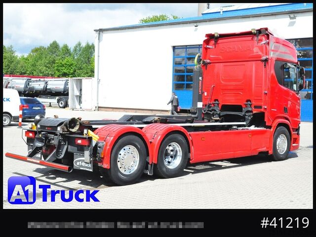 Abrollkipper SCANIA R500, Abrollkipper, HIAB, Lift-Lenkachse,