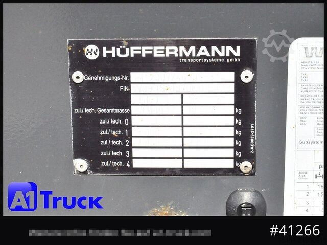 Abrollanhänger HUEFFERMANN HSA 1870, Luft, Schlitten, Scheibenbremsen,