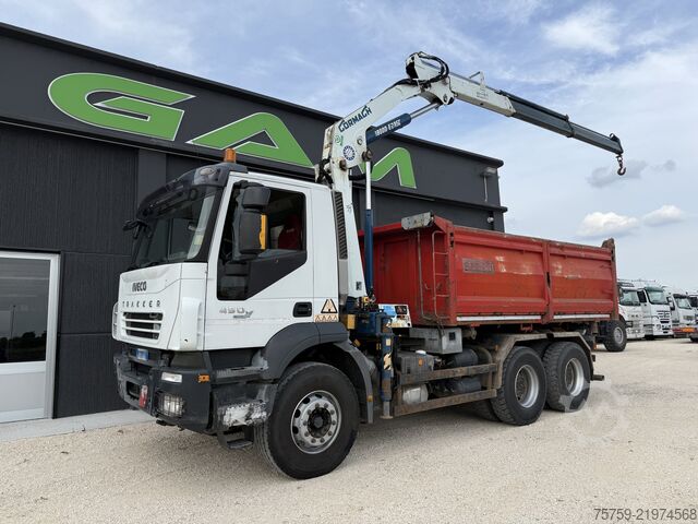 Kipper LKW Iveco Trakker 380T45 Kipper + Kran CORMACH 6x4