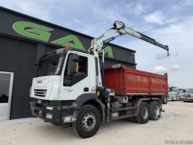 Kipper LKW Iveco Trakker 380T45 Kipper + Kran CORMACH 6x4
