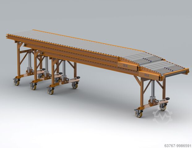 Transportadores telescópicos de rolos com 3 elementos Gravitrail® Kunststoff-Tragrolle Rollenbreite 600 mm