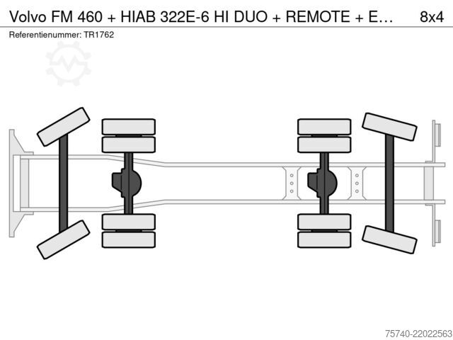 Kraanwagen Volvo FM 460 + HIAB 322E-6 HI DUO + REMOTE + EURO 5